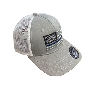 Cappello in denim a 6 pannelli con bandiera USA e patch in pelle - Misto cotone poliestere per prestazioni professionali e pesca - Product Image 5