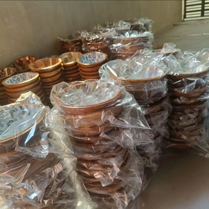 ชามไม้พิมพ์ลายเคลือบดีไซน์สำหรับปลาชามสลัดขนาดกลางสำหรับงานฝีมือ - Product Image 2