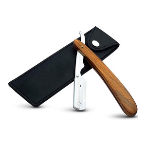 Rasoir à lame unique personnalisé avec logo, non électrique, durable, réutilisable, en bois, fabriqué au Pakistan, pour hommes, usage en salon de coiffure, en acier inoxydable - Product Image 1
