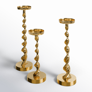 Bougeoir en métal finition dorée pour décorations de mariage Bougeoir de Noël pour festival de haute qualité Pot à bougie unique - Product Image 1