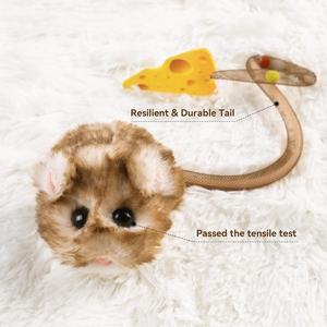 360 °   Juguete <span class=keywords><strong>de</strong></span> Peluche Marrón Recargable con Sensor <span class=keywords><strong>de</strong></span> Movimiento Inteligente para Gatos <span class=keywords><strong>de</strong></span> Interior, con Movimiento Giratorio y Cola Ondulante - Product Image 3