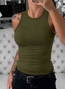 Nuevo diseño personalizado de las mujeres camiseta sin mangas gimnasio chaleco desgaste mujeres camiseta sin mangas de algodón hecho mujeres camiseta sin mangas - Product Image 3