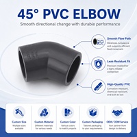 Raccords de tuyauterie PVC UPVC OEM à prix d'usine, coude à 45 degrés toutes tailles 1/2''-4''