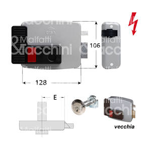 VERROUILLAGE ELECTRIQUE appliquer-12V AC pour loquet autobloquant à bois Cylindre détaché bouton interne Figure droite - Product Image 1