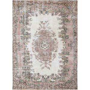 Tapis en laine vintage 9x12 rouge et orange, noué à la main, motif médaillon, pour salon ou couloir, tissage rectangulaire - Product Image 1