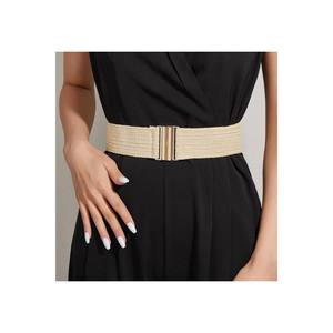 Cinturón Elástico Tejido con Hebilla Entrelazada para Mujer, Cinturón para Chaqueta, Cinturón para Camisa, Cinturón para Vestido - Tejido - Product Image 1
