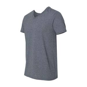 T-shirt de sport d'été pour hommes à la mode Nouvelle mode col en V à manches courtes couleur unie sur mesure en polyester coton chemises pour hommes OEM - Product Image 6