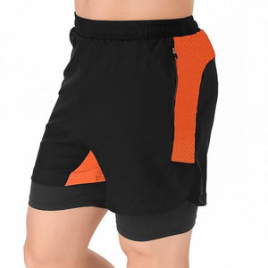 Short de course à séchage rapide 2 en 1 pour hommes Short d'entraînement athlétique de gymnastique pour hommes avec poches pour téléphone - Product Image 4