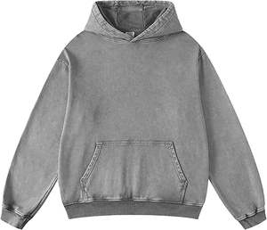 Venta al por mayor de ácido lavado de lana Trajes deportivos Pantalones de chándal y sudaderas con capucha Conjunto Chándales Unisex - Product Image 6