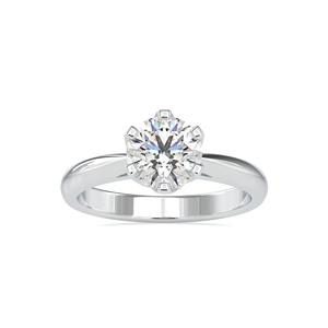 Bague de fiançailles et de mariage en platine avec diamant de laboratoire taillé de 1,20 carat, certifié IGI, sertissage à griffes, bijoux - Product Image 1