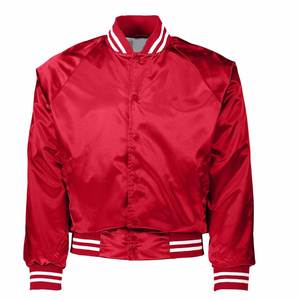 Chaqueta roja de satén con letras personalizadas de alta calidad, nuevo diseño Vintage de invierno, tela de satén transpirable, patrón sólido, estilo callejero a la cadera - Product Image 6
