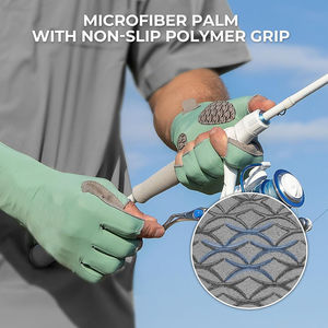 Gants de pêche respirants antibactériens 50 avec sangle de poignet réglable, rembourrage protecteur, grande taille, haute qualité, en promotion à prix abordable - Product Image 4