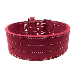 เข็มขัดยกน้ำหนักหนังวัวมารูนสีน้ำตาลเข้มความหนา10มม. หรือ13มม. สำหรับยิมเข็มขัดพยุงหลังหัวเข็มขัดสองง่ามออกแบบได้ตามต้องการ - Product Image 2