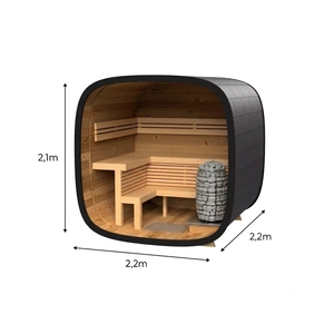 Sauna extérieur à vapeur pour 4 à 6 personnes, panneau de commande informatisé, capacité de 4 personnes, pour appartement, villa, utilisation extérieure + LIVRAISON GRATUITE - Product Image 5