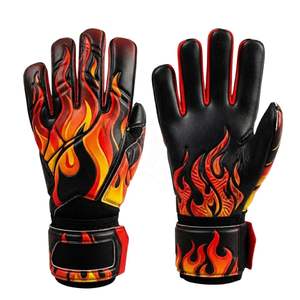 Custom Fire Design Goalkeeper Gloves Professional High Grip Football Goalie Gloves with Reinforced <b>Finger</b> Protection - Product Image 1