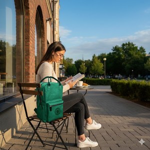 Mochila para ordenador portátil Kraftpaper vegana con estilo minimalista antirrobo impermeable poliéster estudiantes profesionales viajeros campistas - Product Image 2