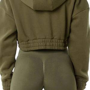 Conjunto de Sudadera Corta con Cremallera y Leggings Verde Oliva para Mujer, Bordado 3D, Chándal de Dos Piezas para Gimnasio, Ropa Deportiva Informal - Product Image 6