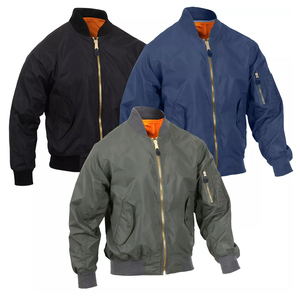 Blousons bombardiers pour hommes de la meilleure qualité manteaux coupe-vent légers décontractés avec fermeture éclair de couleur personnalisée veste avec poches - Product Image 1