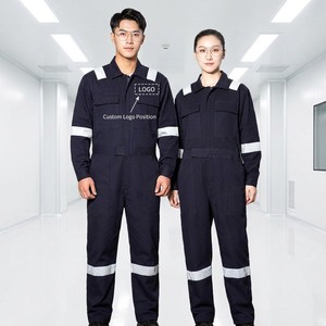 Combinaison de travail pour homme en coton haute visibilité imperméable Mécanicien <span class=keywords><strong>Construction</strong></span> Ingénierie Uniforme de travail Vêtements de travail Ensemble de vêtements de travail - Product Image 1