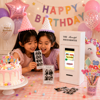 Imprimante photo instantanée à écran tactile avec logo personnalisé pour les fêtes d'anniversaire des enfants, machine de photomaton capable de prendre des photos couleur