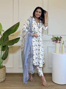 Venta al por mayor colección Slub Floral impreso Readymade ropa India pakistaní para ropa de fiesta informal catálogo completo disponible - Product Image 4