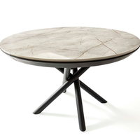 Table à manger en céramique extensible moderne personnalisée avec pieds en métal stables pour la salle à manger à domicile, l'hôtel ou le restaurant