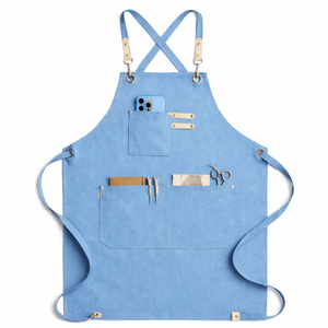 Customized Logo Durable Cotton Fashion <b>Canvas</b> Water Resistant Bib <b>Aprons</b> with 2 Pockets for Men Women - Product Image 1