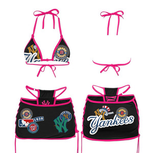 Premium 220 GSM Nylon Spandex Black Rhinestone Panel <b>Triangle</b> <b>Bikini</b> <b>Set</b> Custom Heat Transfer Logo Women <b>Bikinis</b> <b>Set</b> - Product Image 1