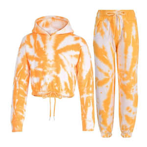 Custom Flared Unique Design OEM Plain <b>Orange</b> Training <b>Hoodies</b> Fashionable Stripes Pant Set Factory Made Unique Tracksuit - Product Image 1