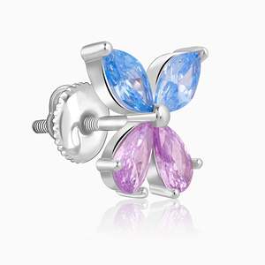 Conjunto de aretes de plata azul mariposa fina - Product Image 3