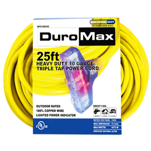 Cable de Extensión de Alimentación de Triple Conexión DuroMax XPC10025C de 25 Pies y Calibre 10 - Product Image 2