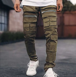 Pantalon cargo formel pour homme, nouvelle conception 2025, en laine, mi-lourd, respirant, coupe droite, taille mi-haute, fermeture à cordon, été - Product Image 2