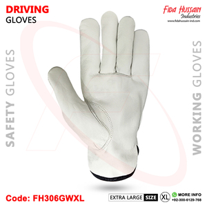Gants de conducteur non doublés OEM avec protection maximale Dos élastique froncé style pouce en cuir de chèvre - Product Image 3