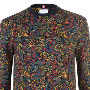 High Quality 100% Cotton French Terry Pullover <b>Black</b> Formal Fit Crew Neck <b>Sweatshirt</b> for Men Custom Logo Digital for Winter - Product Image 4