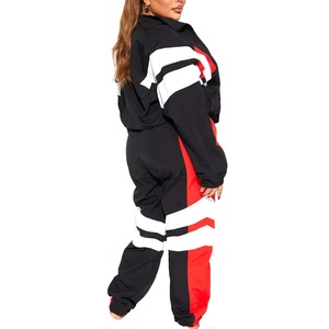 Offre Spéciale personnalisé nouveau de haute qualité femmes coupe-vent survêtement fermeture éclair moi rayé survêtement pantalon coupe-vent ensembles personnalisé 2026 - Product Image 5