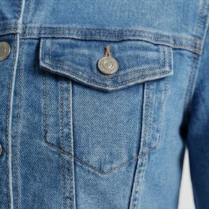 Veste en jean élégante pour femmes, col rabattu, coupe ample, vêtement d'extérieur court, OEM, respirante, veste en jean tendance, manteau élégant de haute qualité - Product Image 5