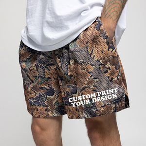 Shorts de basket-ball personnalisés pour hommes, imprimé camouflage, respirant, été, extérieur - Product Image 2
