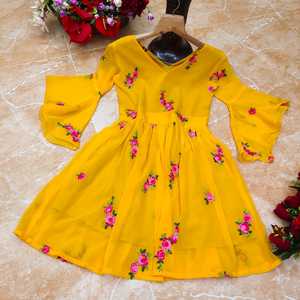 2021 blusa bordada de trabajo de Color sólido para mujer, camiseta elegante de manga larga con cuello redondo, Top tipo túnica - Product Image 3