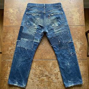 Pantalon de jogging pour homme, style hip-hop rétro, streetwear, déchiré, coupe ample, 100% coton, imperméable, respirant, avec broderie patchwork - Product Image 6