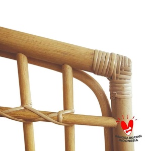 โซฟาหวาย3ที่นั่งพร้อมเบาะรองนั่งหวายธรรมชาติทำด้วยมือสำหรับห้องนั่งเล่นลานคาเฟ่ - Product Image 5