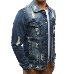 Veste en jean denim pour hommes OEM Vêtements d'extérieur décontractés Veste d'automne Manteau boutonné en denim Veste en jean oversize pour hommes - Product Image 3