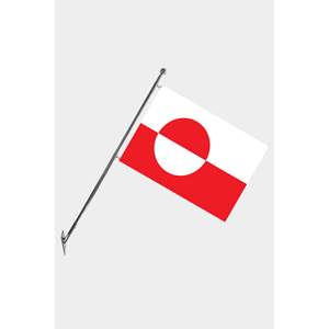 Mástil telescópico para bandera de Groenlandia, conjunto de banderín de poliéster montado en pared con impresión digital para automoción, educación y seguros - Product Image 1
