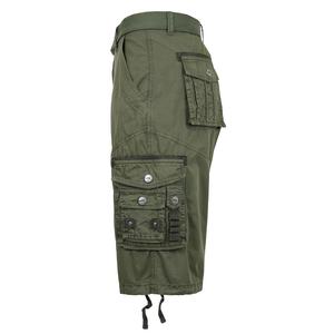 2024 pantalones cortos Cargo de algodón con logotipo impreso personalizado para Hombres estilo callejero patrón sólido pantalones cortos casuales hasta la rodilla ecológicos - Product Image 4