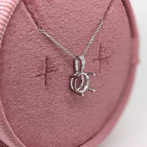 925 plata esterlina 7mm colgante redondo declaración 14K chapado en oro CZ ajuste piedra preciosa personalizable diseñador joyería componentes - Product Image 4