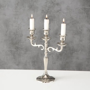 Unique Design Aluminum 3-Arm Silver Plated Eco-Friendly Handmade <b>Candelabra</b> for Home Wedding Christmas Tabletop Decoration - Product Image 2