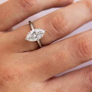 12x6มม. แหวนเพชรโมอิสตัดเพชร | เพชรประดับหกง่ามโซลิแทร์เครื่องประดับงานแต่งงานสีทอง - Product Image 3