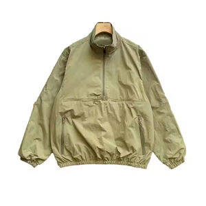 Haute qualité Logo personnalisé hommes 1/4 Zip col montant coupe-vent léger quart fermeture éclair vestes de survêtement pour l'hiver - Product Image 2