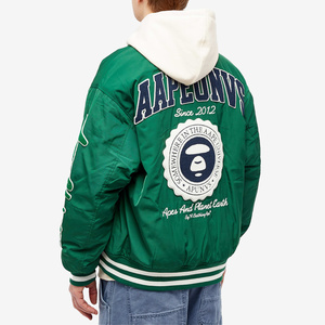 แจ็กเก็ตเบสบอลผ้าวูลทรงหลวมสำหรับผู้ชายเสื้อแจ็กเก็ตผ้าขนแกะสไตล์ลำลองมีไซส์ใหญ่ออกแบบโลโก้ได้ตามต้องการ - Product Image 5