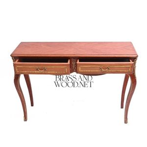 Mesa Consola Clásica de Madera de Lujo con Detalles en Latón - Product Image 2