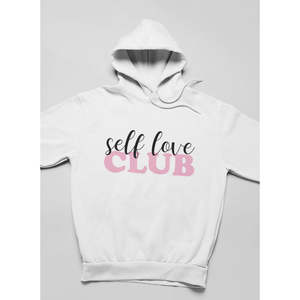 เสื้อฮู้ดดี้ Self Love Club ผ้าเจอร์ซีย์ระบายอากาศ สไตล์ลำลอง ลายปักตัวอักษร พิมพ์ลายนูน ไซส์ XS สำหรับฤดูใบไม้ร่วง/ฤดูหนาว - Product Image 2
